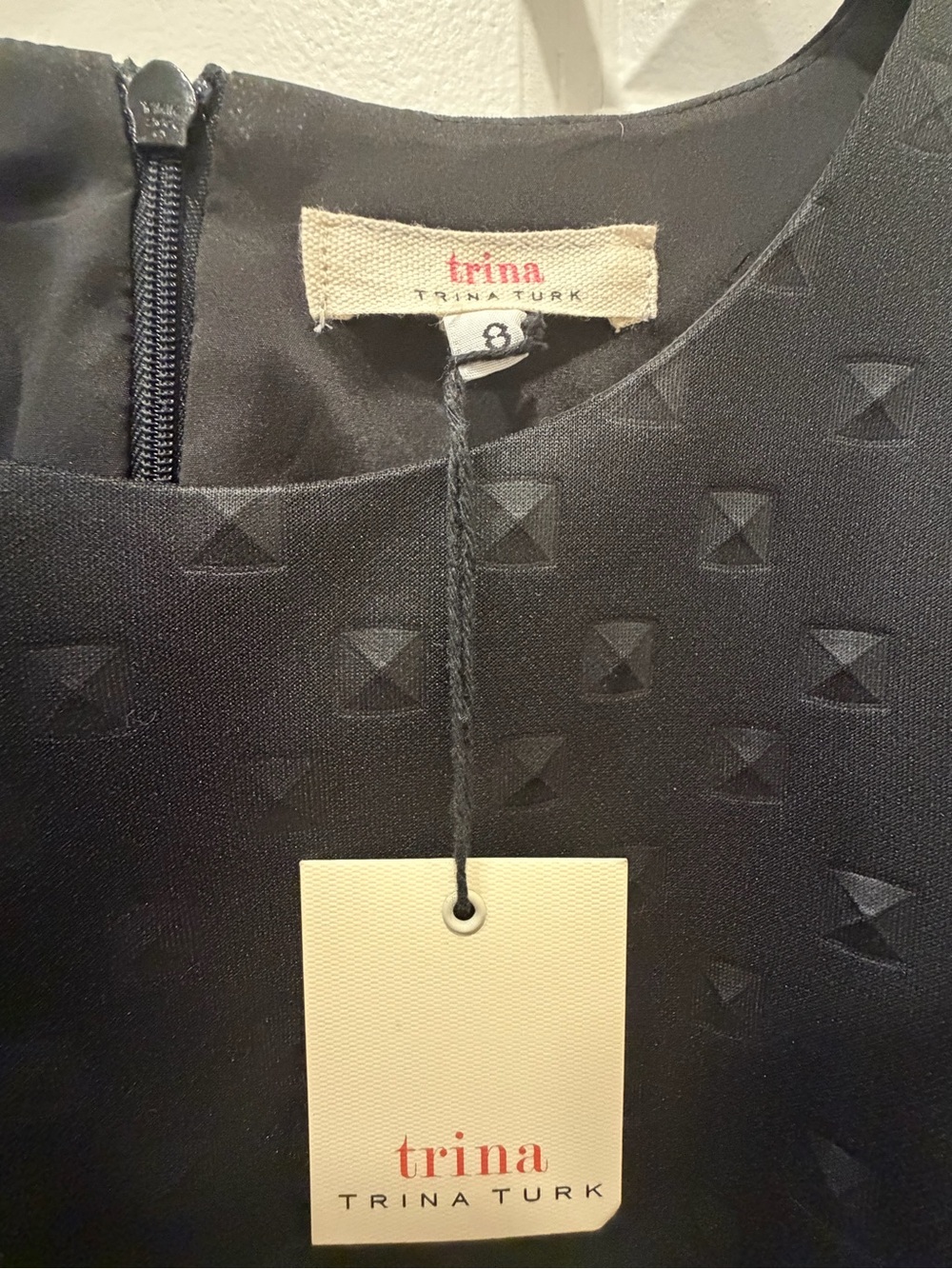Trina Turk Black Textured Shift Dress